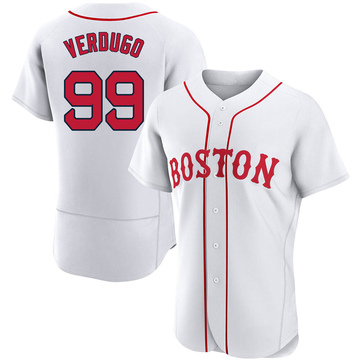 Alex Verdugo Men's Authentic Boston Red Sox White 2021 Patriots' Day Jersey