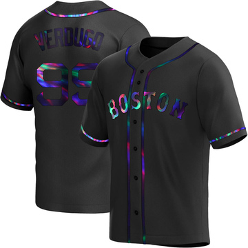 Alex Verdugo Men's Replica Boston Red Sox Black Holographic Alternate Jersey