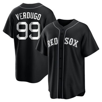 Alex Verdugo Men's Replica Boston Red Sox Black/White Jersey