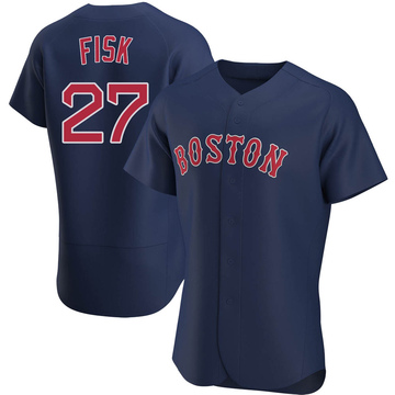 Carlton Fisk Men's Authentic Boston Red Sox Navy Alternate Jersey