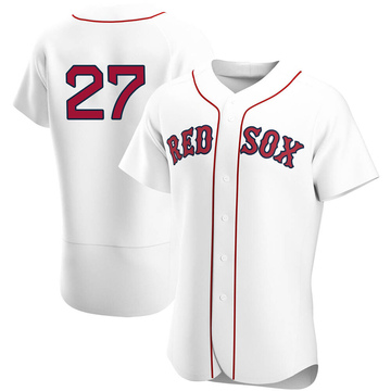 Carlton Fisk Men's Authentic Boston Red Sox White Home Team Jersey