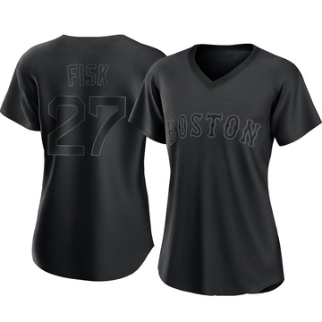 Carlton Fisk Women's Replica Boston Red Sox Black Pitch Fashion Jersey