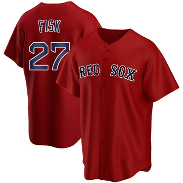 Carlton Fisk Youth Replica Boston Red Sox Red Alternate Jersey