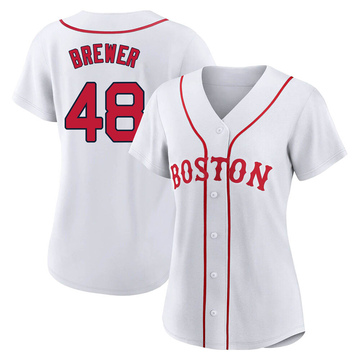 Colten Brewer Women's Authentic Boston Red Sox White 2021 Patriots' Day Jersey