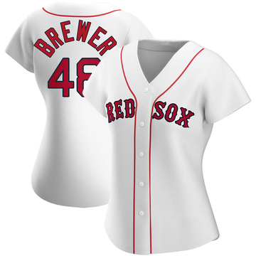 Colten Brewer Women's Authentic Boston Red Sox White Home Jersey