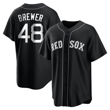 Colten Brewer Youth Replica Boston Red Sox Black/White Jersey