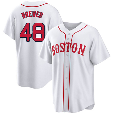 Colten Brewer Youth Replica Boston Red Sox White 2021 Patriots' Day Jersey