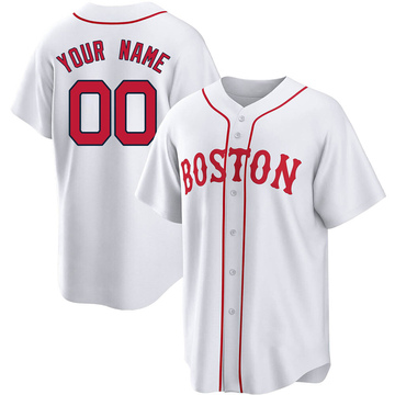 Custom Men's Replica Boston Red Sox White 2021 Patriots' Day Jersey