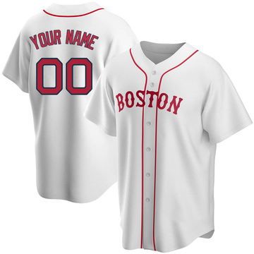 Custom Men's Replica Boston Red Sox White Alternate Jersey
