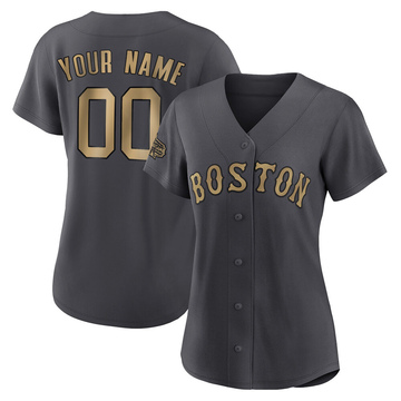 Custom Women's Authentic Boston Red Sox Charcoal 2022 All-Star Game Jersey
