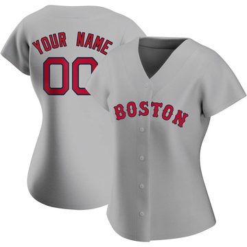 Custom Women's Authentic Boston Red Sox Gray Road Jersey