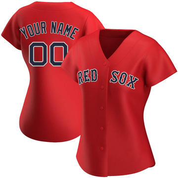Custom Women's Authentic Boston Red Sox Red Alternate Jersey
