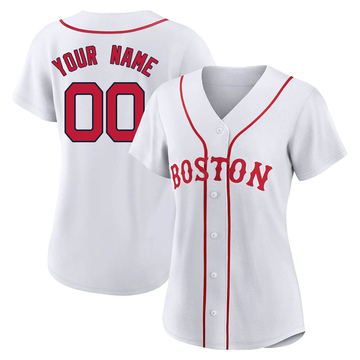 Custom Women's Replica Boston Red Sox White 2021 Patriots' Day Jersey