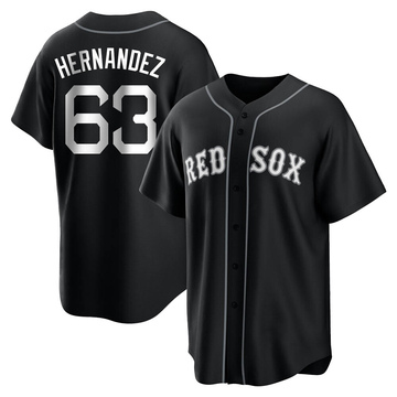 Darwinzon Hernandez Men's Replica Boston Red Sox Black/White Jersey