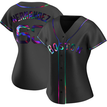 Darwinzon Hernandez Women's Replica Boston Red Sox Black Holographic Alternate Jersey