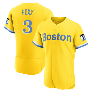Jimmie Foxx Men's Authentic Boston Red Sox Gold/Light Blue 2021 City Connect Jersey