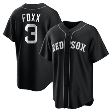 Jimmie Foxx Men's Replica Boston Red Sox Black/White Jersey