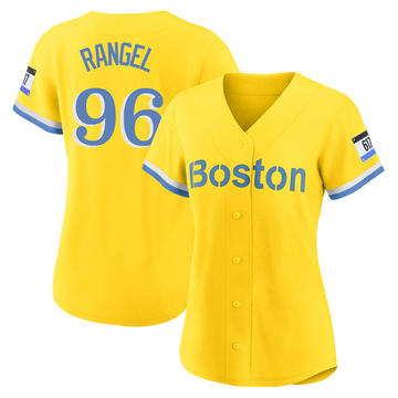 Oscar Rangel Women's Authentic Boston Red Sox Gold/Light Blue 2021 City Connect Player Jersey