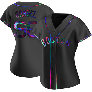 Oscar Rangel Women's Replica Boston Red Sox Black Holographic Alternate Jersey