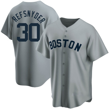 Rob Refsnyder Youth Replica Boston Red Sox Gray Road Cooperstown Collection Jersey