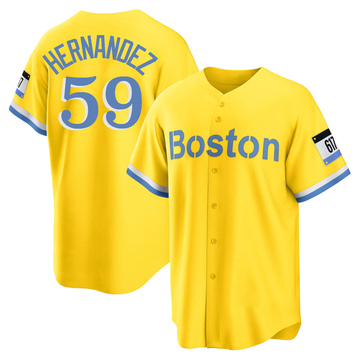Ronaldo Hernandez Men's Replica Boston Red Sox Gold/Light Blue 2021 City Connect Player Jersey