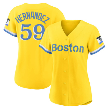 Ronaldo Hernandez Women's Authentic Boston Red Sox Gold/Light Blue 2021 City Connect Player Jersey