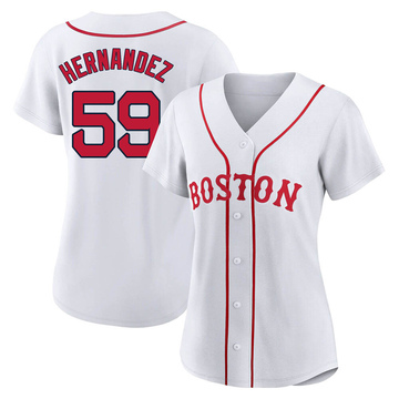 Ronaldo Hernandez Women's Authentic Boston Red Sox White 2021 Patriots' Day Jersey