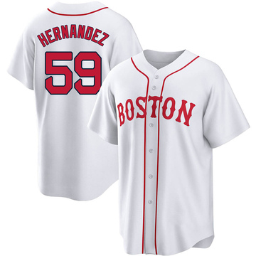 Ronaldo Hernandez Youth Replica Boston Red Sox White 2021 Patriots' Day Jersey