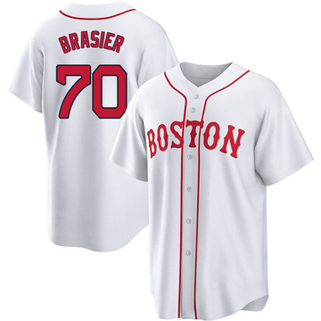 Ryan Brasier Youth Replica Boston Red Sox White 2021 Patriots' Day Jersey