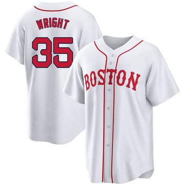 Steven Wright Men's Replica Boston Red Sox White 2021 Patriots' Day Jersey