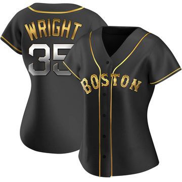 Steven Wright Women's Replica Boston Red Sox Black Golden Alternate Jersey