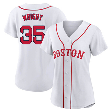 Steven Wright Women's Replica Boston Red Sox White 2021 Patriots' Day Jersey
