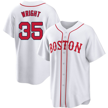 Steven Wright Youth Replica Boston Red Sox White 2021 Patriots' Day Jersey