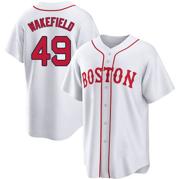 Tim Wakefield Youth Replica Boston Red Sox White 2021 Patriots' Day Jersey