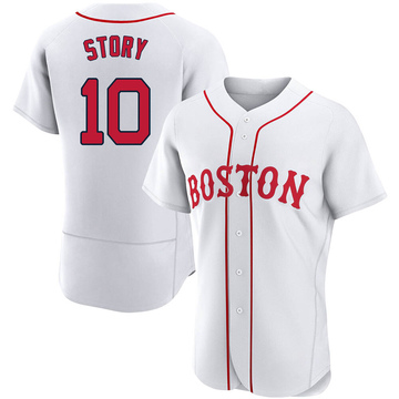Trevor Story Men's Authentic Boston Red Sox White 2021 Patriots' Day Jersey