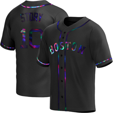 Trevor Story Men's Replica Boston Red Sox Black Holographic Alternate Jersey