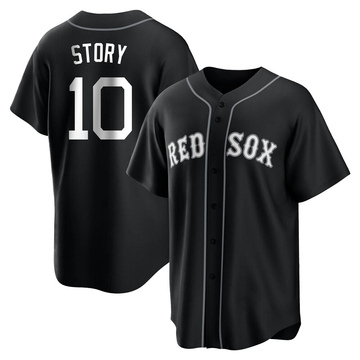Trevor Story Youth Replica Boston Red Sox Black/White Jersey