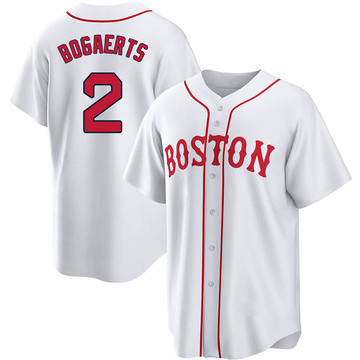 Xander Bogaerts Youth Replica Boston Red Sox White 2021 Patriots' Day Jersey